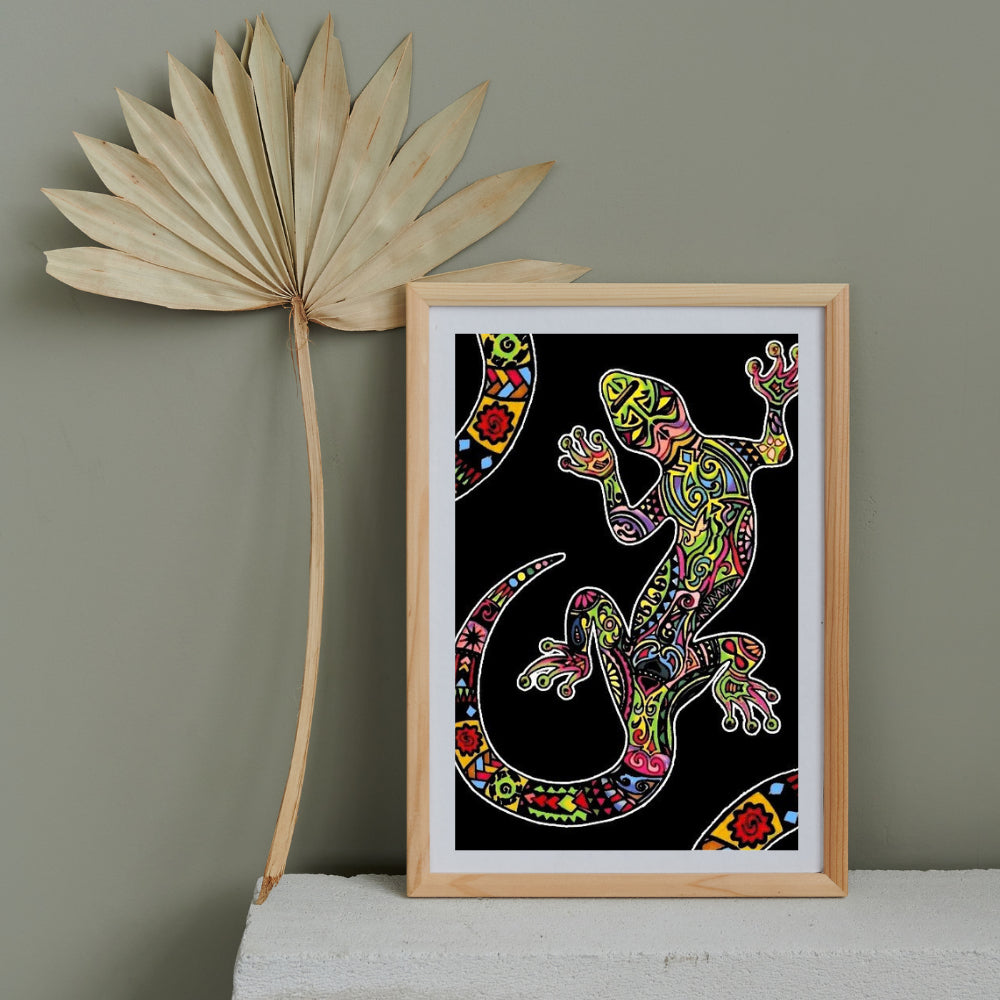 Tataruga Gecko Malkarton, Karton, 21 × 29,7 cm, schwarz