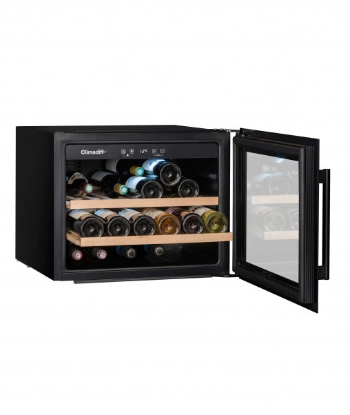 Climadiff Weinkühlschrank CBI28S1B – 62 l, Energieeffizienzklasse G, 38 dB, Schwarz
