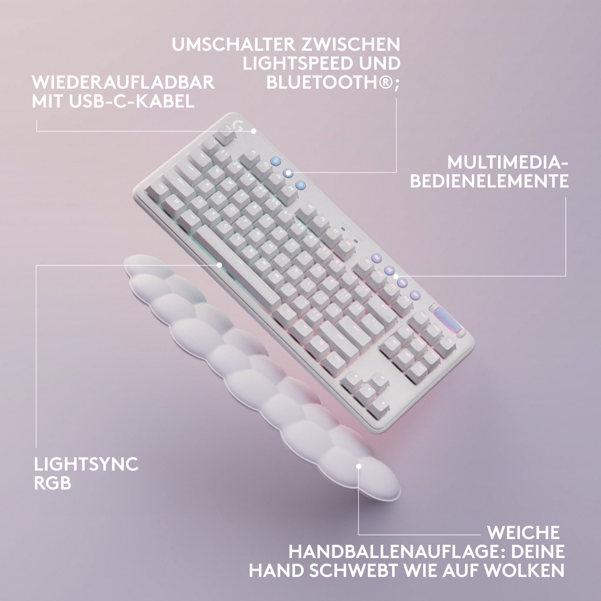 Logitech G G715 – Gaming-Tastatur TKL – Mechanisch, RGB – Bluetooth & 2,4 GHz – QWERTZ (CH) – Ohne Ziffernblock