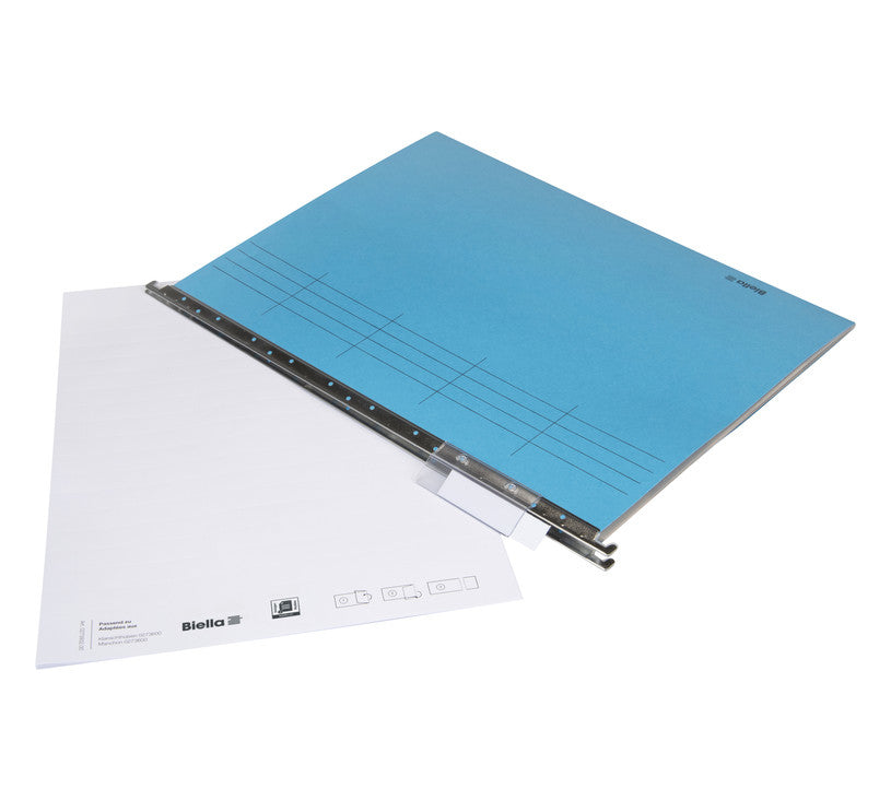 Biella Beschriftungsetiketten, 61 mm × 14 mm, weiss, Papier, für PVC-Reiter, 5 Bogen (51 Etiketten/Bogen)