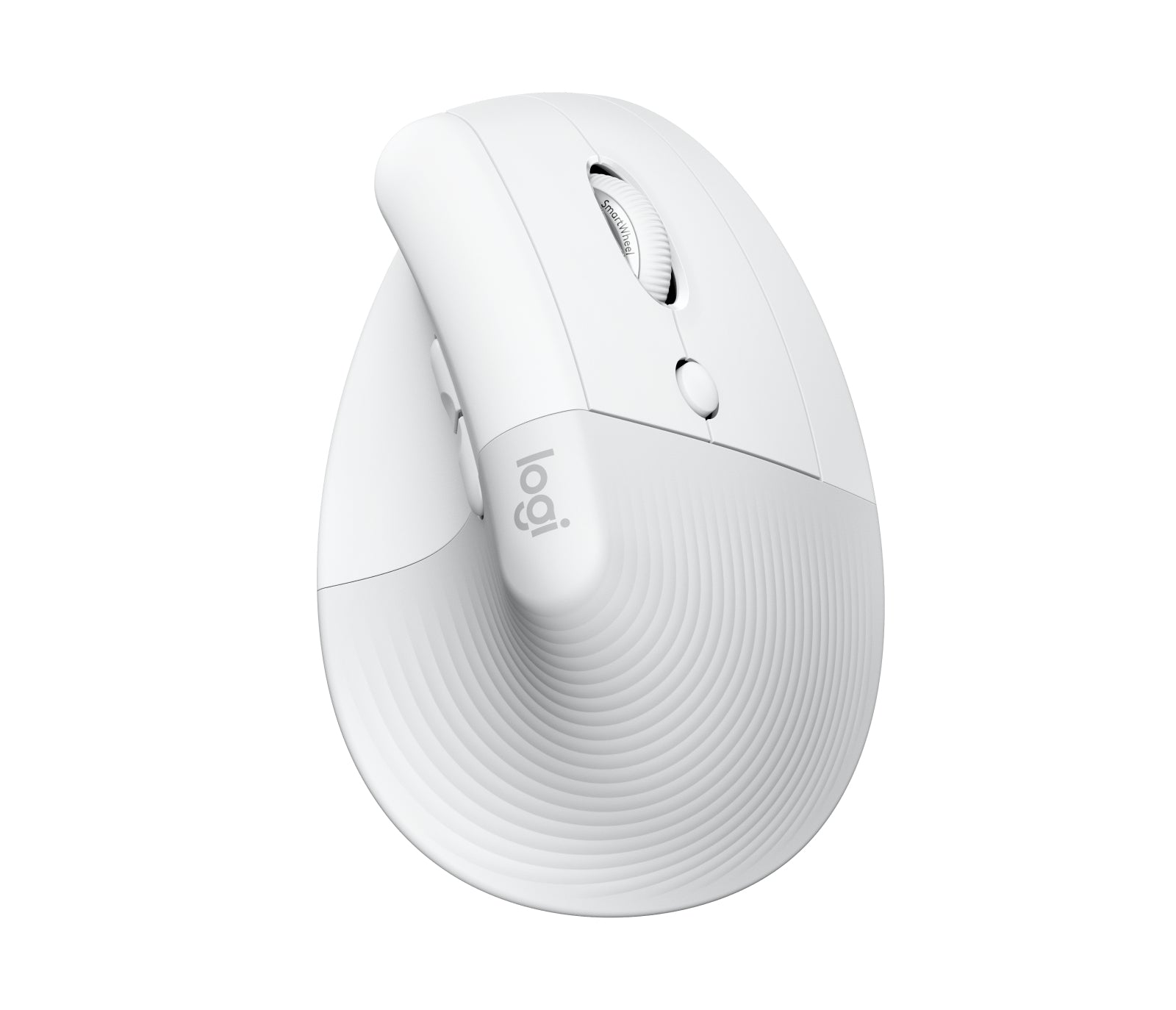 Logitech Lift für Mac Ergonomische Maus – kabellos, Easy-Switch, aus recyceltem Material, weiss