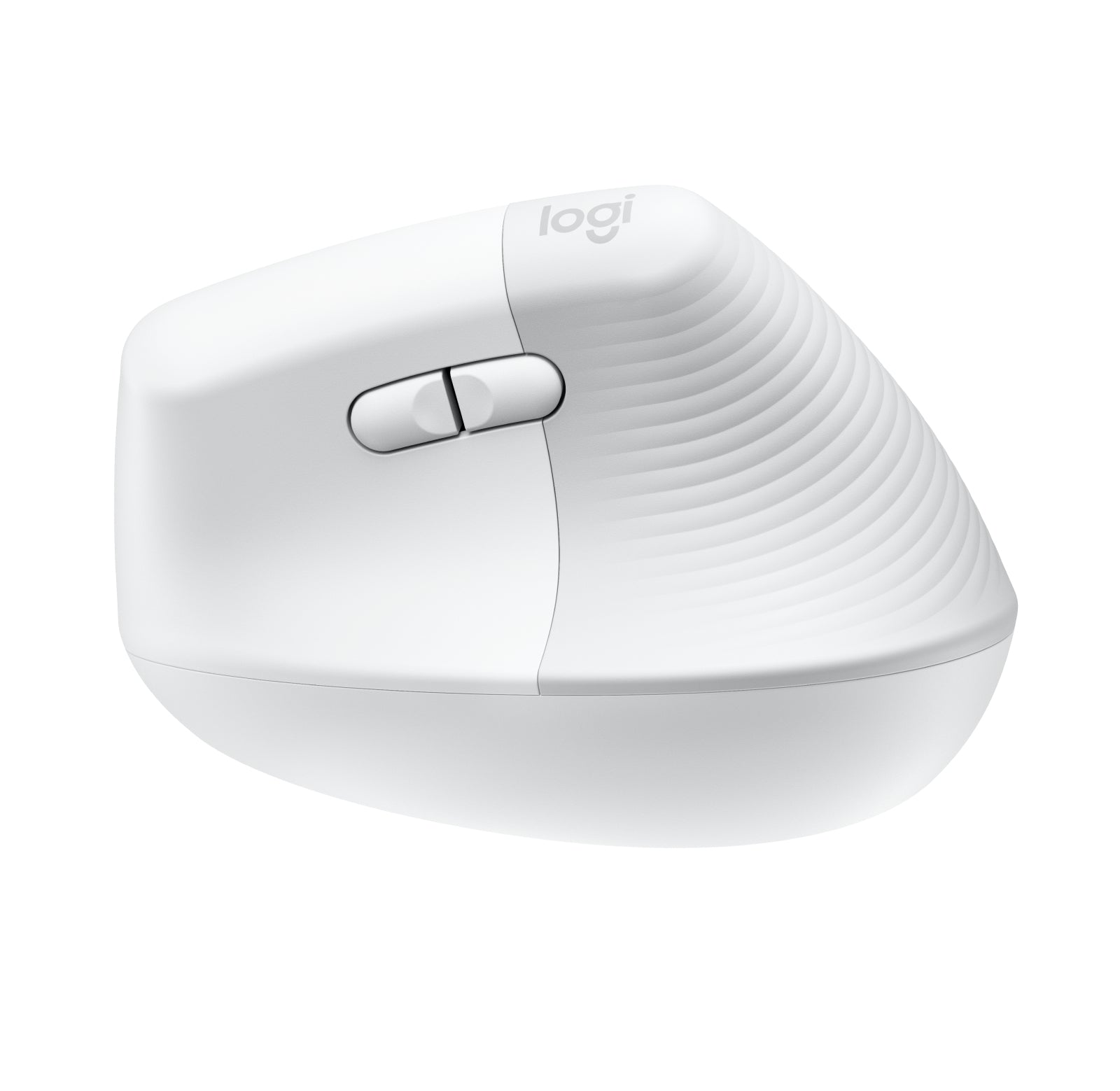Logitech Lift für Mac Ergonomische Maus – kabellos, Easy-Switch, aus recyceltem Material, weiss