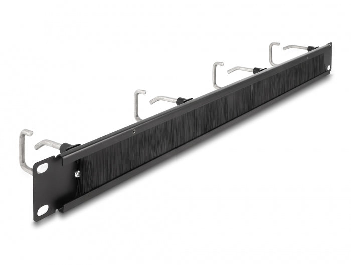 DeLOCK 19" Rangierpanel, 1U, 4 Metallbügel, 482×81×44 mm – schwarz