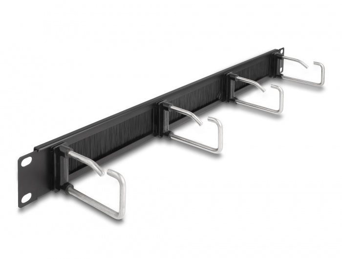 DeLOCK 19" Rangierpanel, 1U, 4 Metallbügel, 482×81×44 mm – schwarz