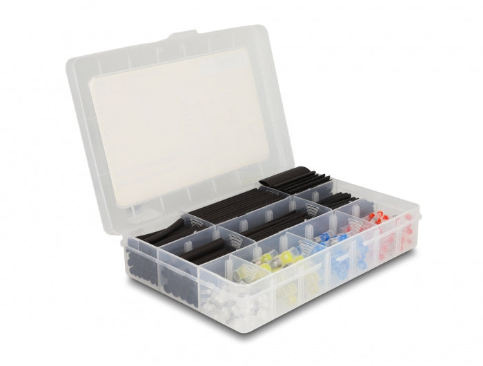DeLOCK Schrumpfschlauch-Set, 308-teilig, Ø 2 mm, 8 cm – Schwarz/Mehrfarbig