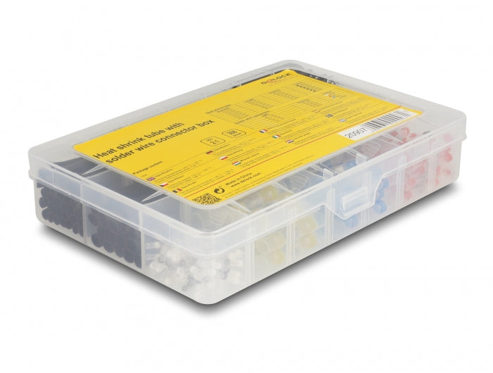 DeLOCK Schrumpfschlauch-Set, 308-teilig, Ø 2 mm, 8 cm – Schwarz/Mehrfarbig