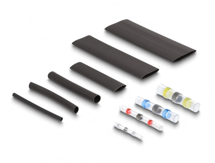 DeLOCK Schrumpfschlauch-Set, 308-teilig, Ø 2 mm, 8 cm – Schwarz/Mehrfarbig