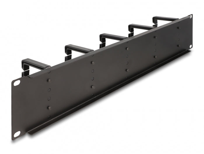 DeLOCK 19" Rangierpanel, 2U, 10 Kunststoffbügel, Metall/Kunststoff – Schwarz