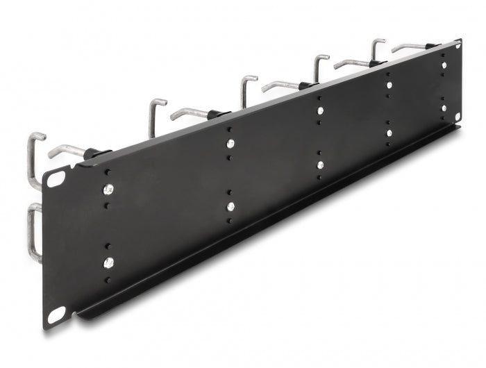 DeLOCK Kabelmanagementtafel – 88×81 mm, L 482 mm – Metall – Schwarz – für 19" Rack