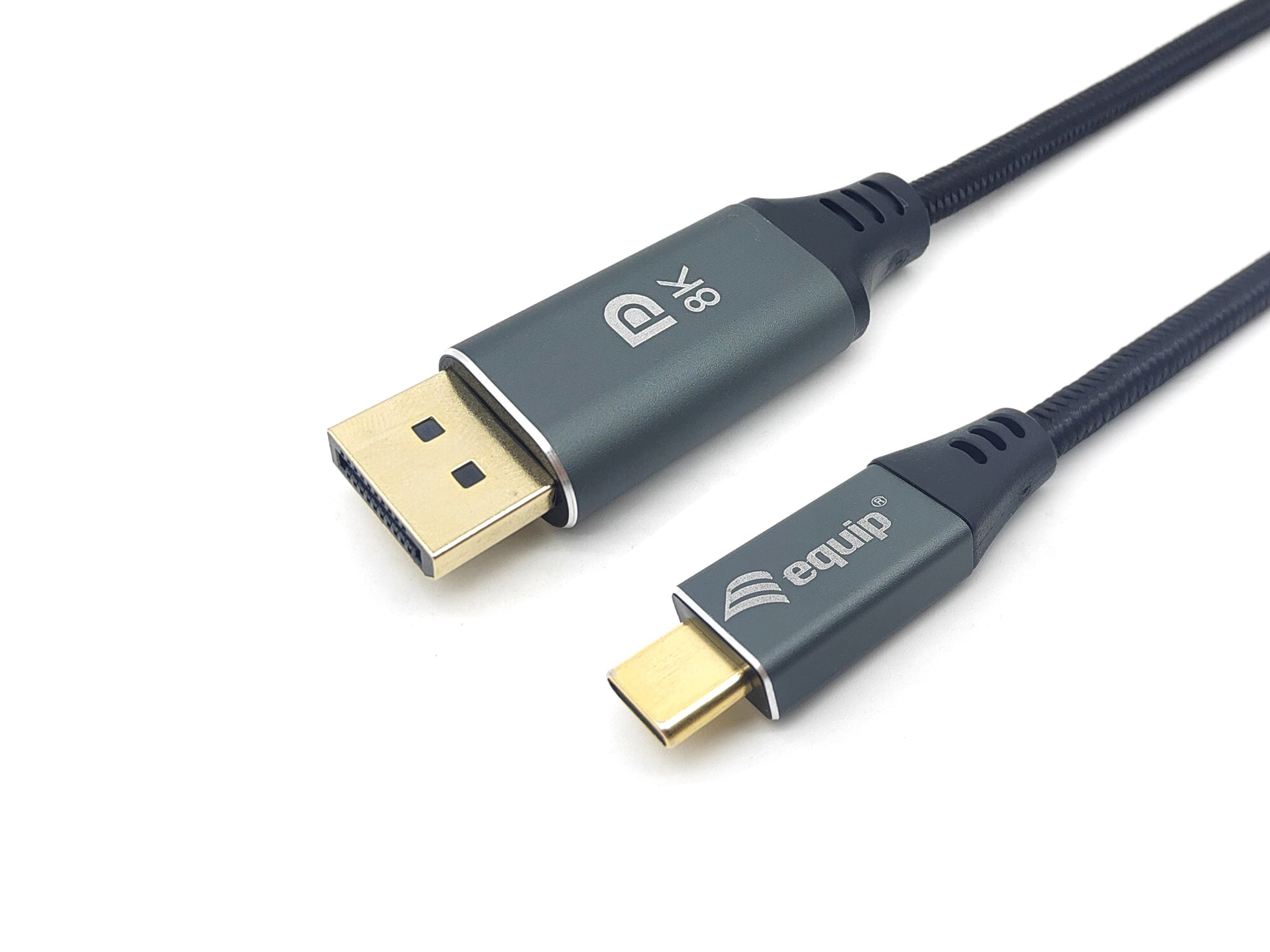 Equip USB-C auf DisplayPort Kabel DP 1.4 8K 60 Hz – 2 m – Grau