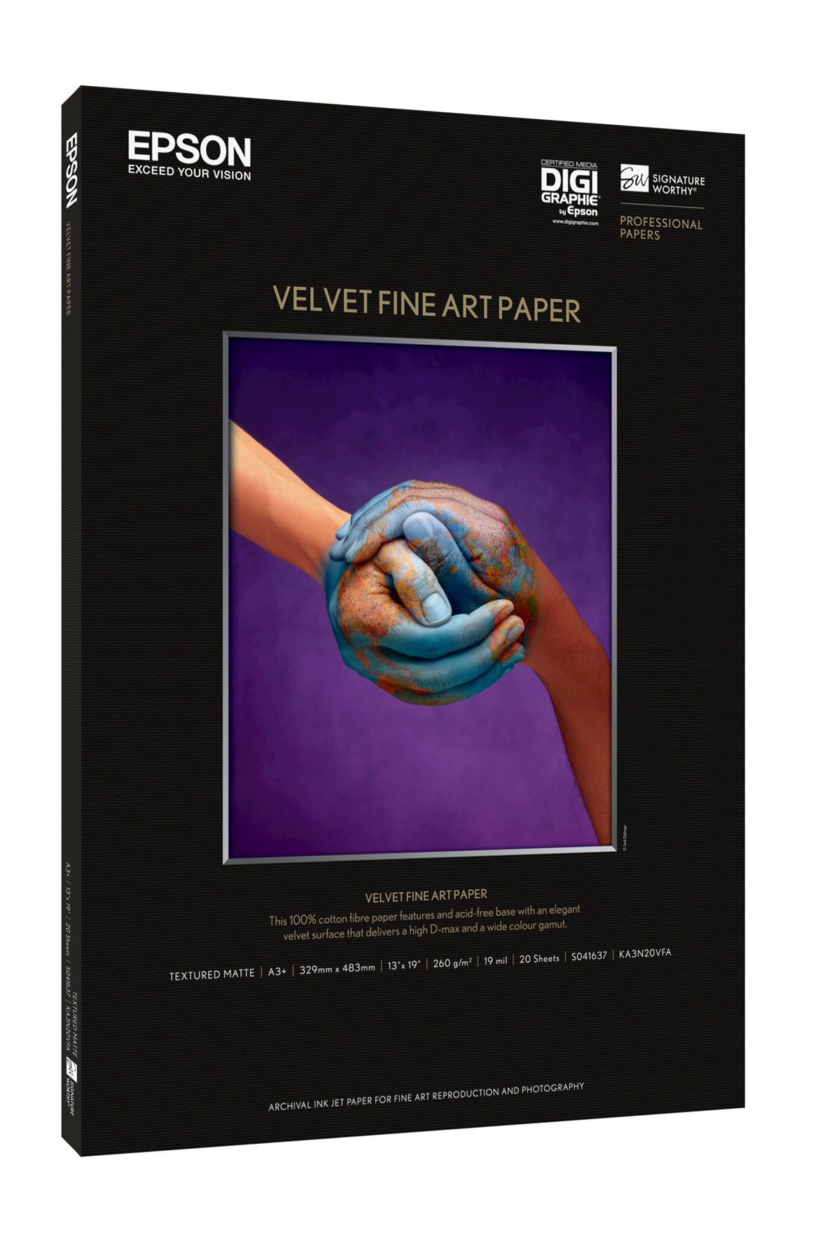 Epson Velvet Fine Art Papier – matt, A2, 260 g/m², 25 Blatt