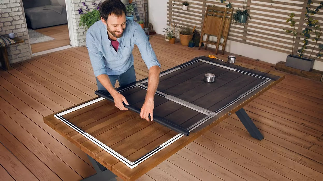 TESA Fliegengitter Tür – 80–220 × 170–220 cm – Anthrazit – Aluminium-Rahmen – für Türen