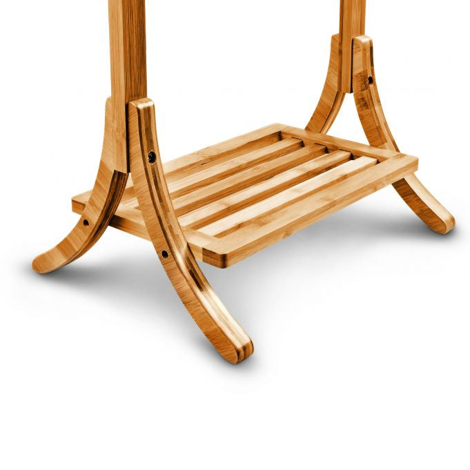Relaxdays Handtuchständer 3 Arme – 40×27×105 cm, Bambus, Natur
