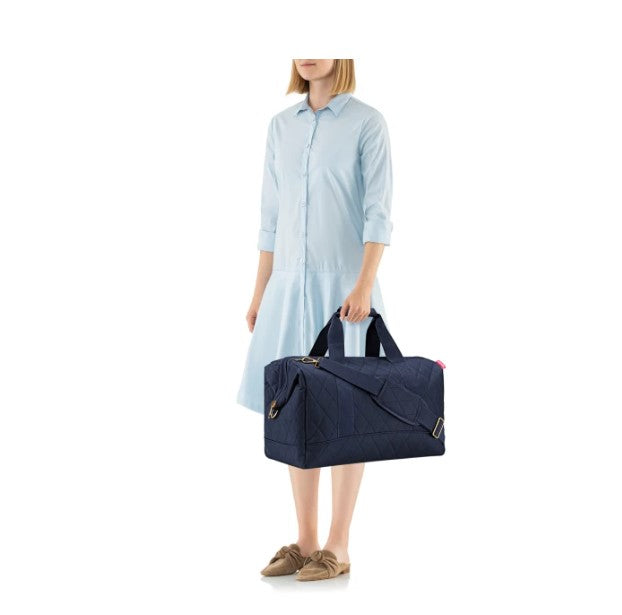 Reisenthel Allrounder L – Umhängetasche, 30 l, Polyester, Dunkelblau, Rhombus-Motiv, 48 × 39,5 × 29 cm