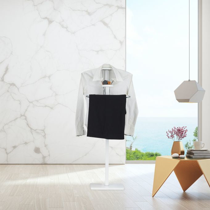 Relaxdays Garderobenständer – MDF/Metall – Weiss – 1'095 mm