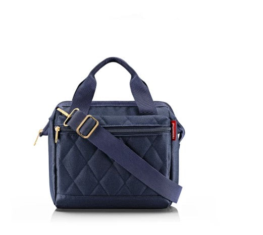 Reisenthel Allrounder cross – Umhängetasche, 4 l, Polyester, Dunkelblau, Rhombus Midnight, 22 × 24 × 13 cm
