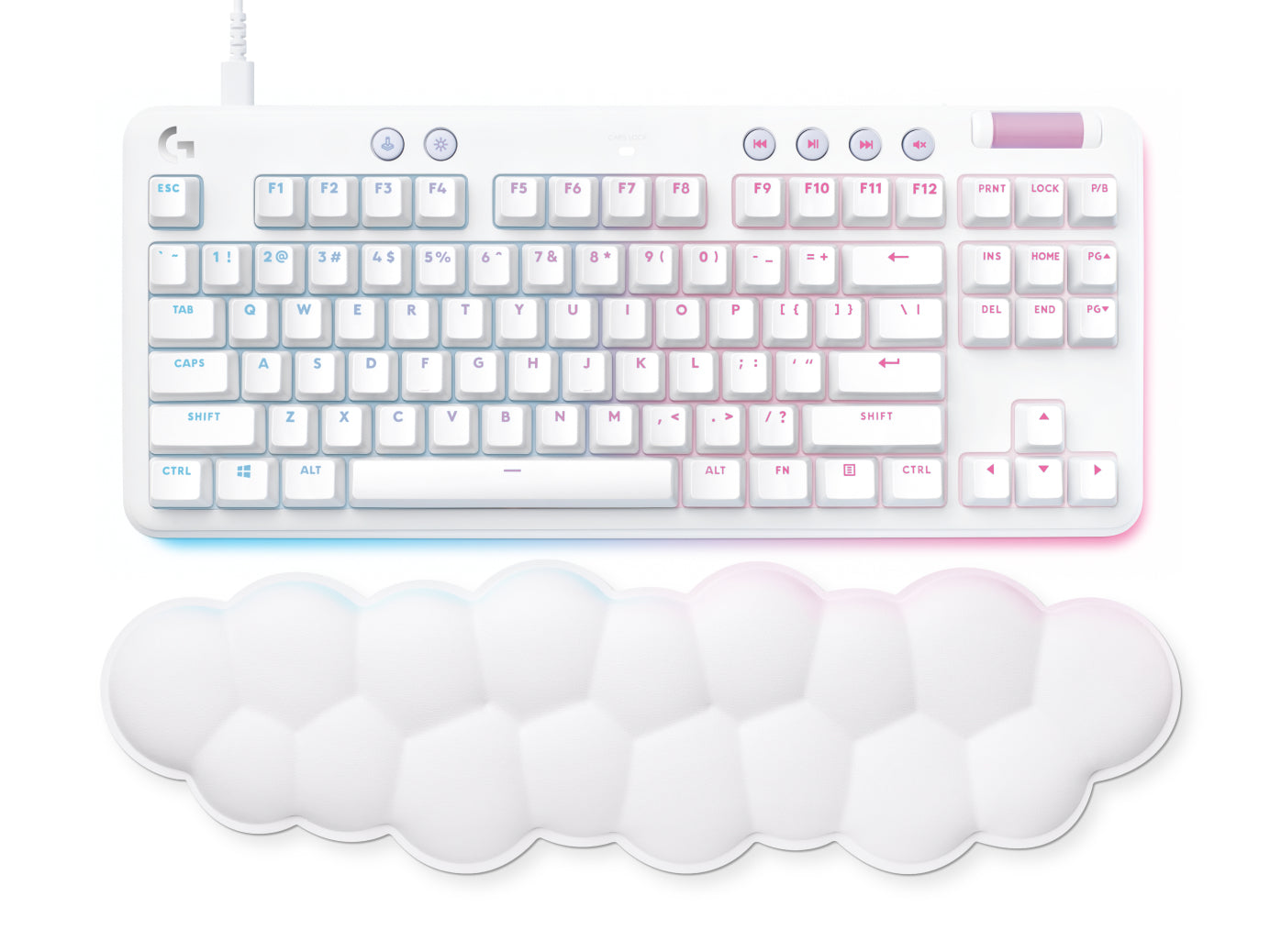 Logitech G G713 – Gaming-Tastatur TKL – Mechanisch, RGB – Kabelgebunden, USB-C – QWERTY (ES) – Weiss