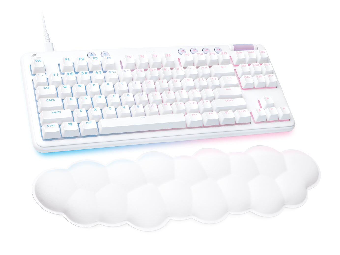 Logitech G G713 – Gaming-Tastatur TKL – mechanisch – kabelgebunden (USB-C) – RGB – AZERTY (FR) – Weiss