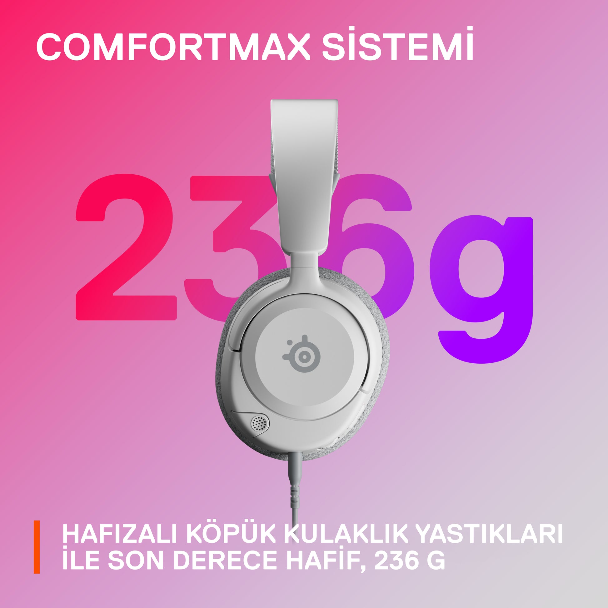 SteelSeries Arctis Nova 1 – Gaming-Headset – 3,5 mm Klinke, Surround-Sound – Weiss – für PS5/Switch/Xbox