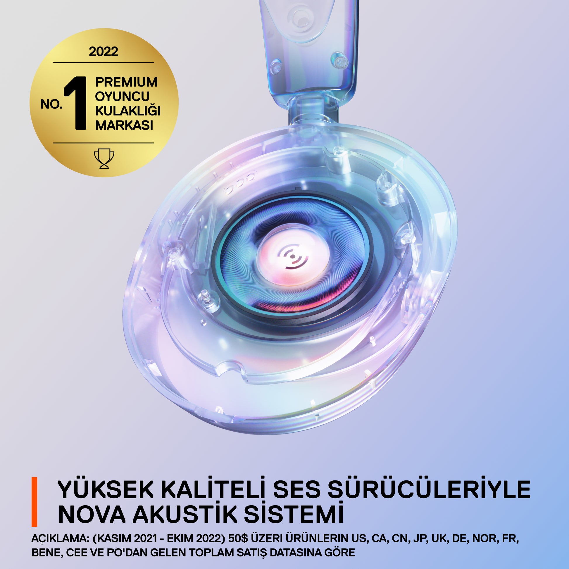 SteelSeries Arctis Nova 1 – Gaming-Headset – 3,5 mm Klinke, Surround-Sound – Weiss – für PS5/Switch/Xbox