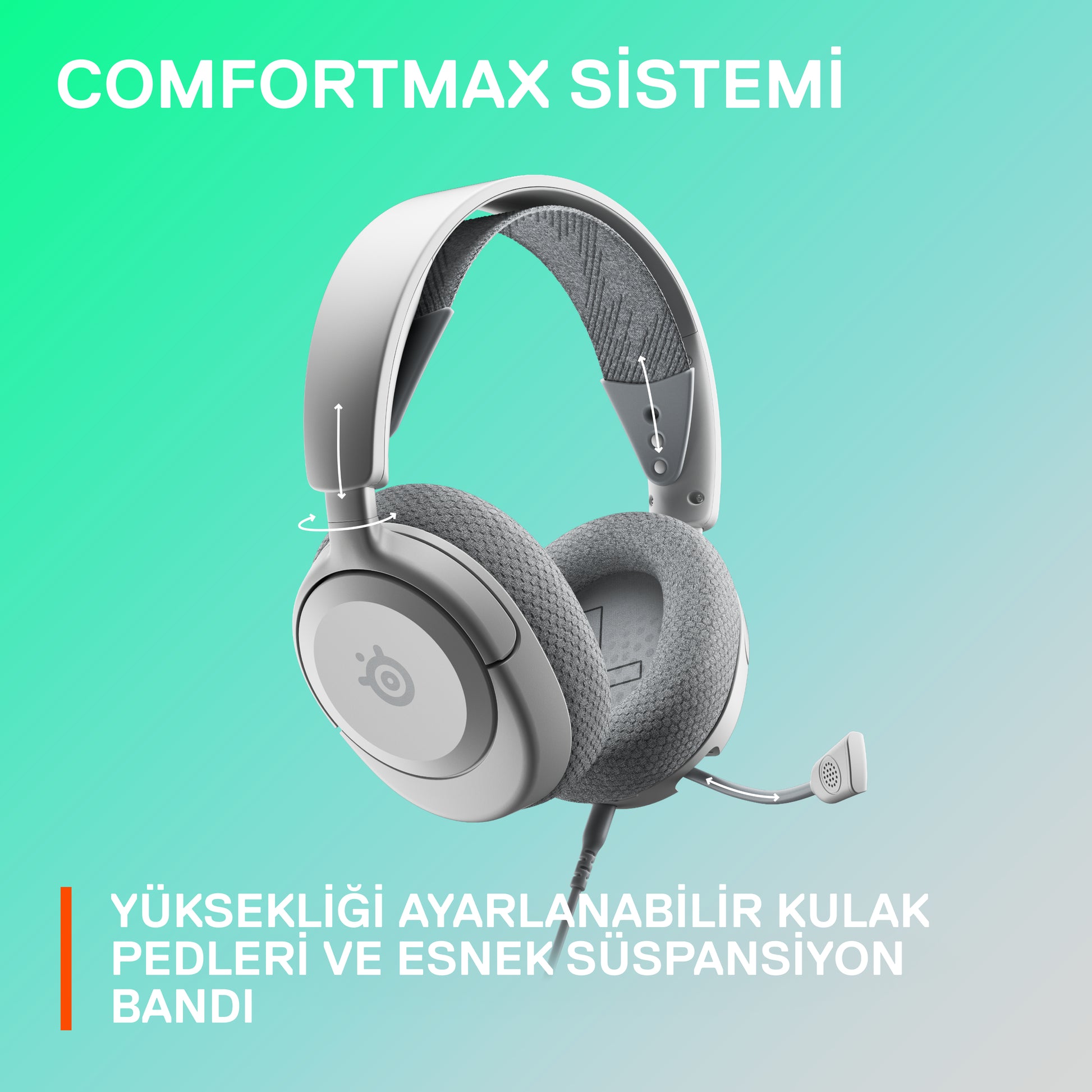 SteelSeries Arctis Nova 1 – Gaming-Headset – 3,5 mm Klinke, Surround-Sound – Weiss – für PS5/Switch/Xbox