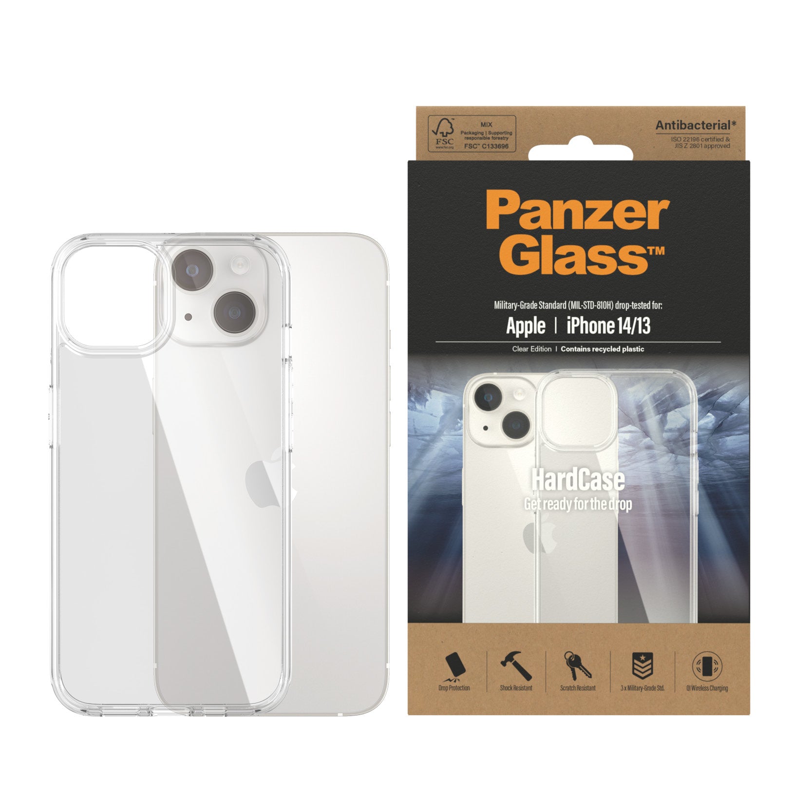 PanzerGlass Backcover – für Apple iPhone 14/13, Kunststoff, Transparent, bis 3,6 m sturzsicher
