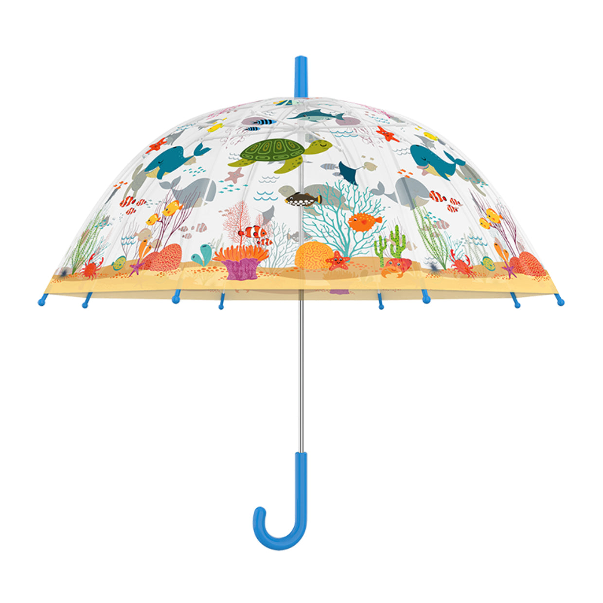 Esschert Design Stockschirm KG257 – Ø 70,5 cm, L 69,2 cm – Mehrfarbig Meerestiere
