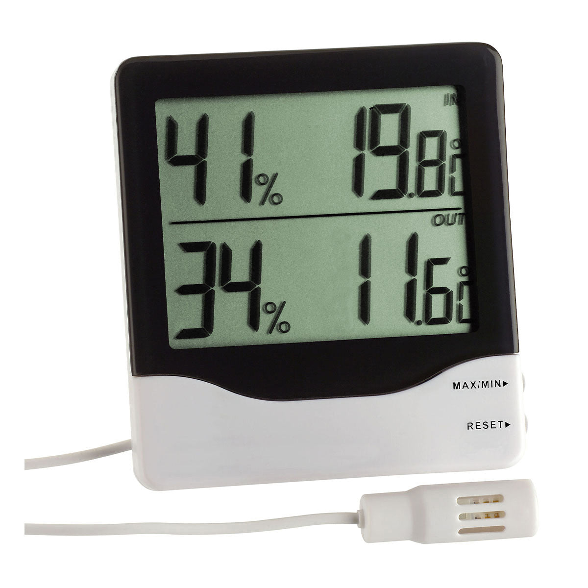 TFA-Dostmann Thermo-Hygrometer (Handgerät) – Kabelgebunden, −10–60 °C, 10–99 %