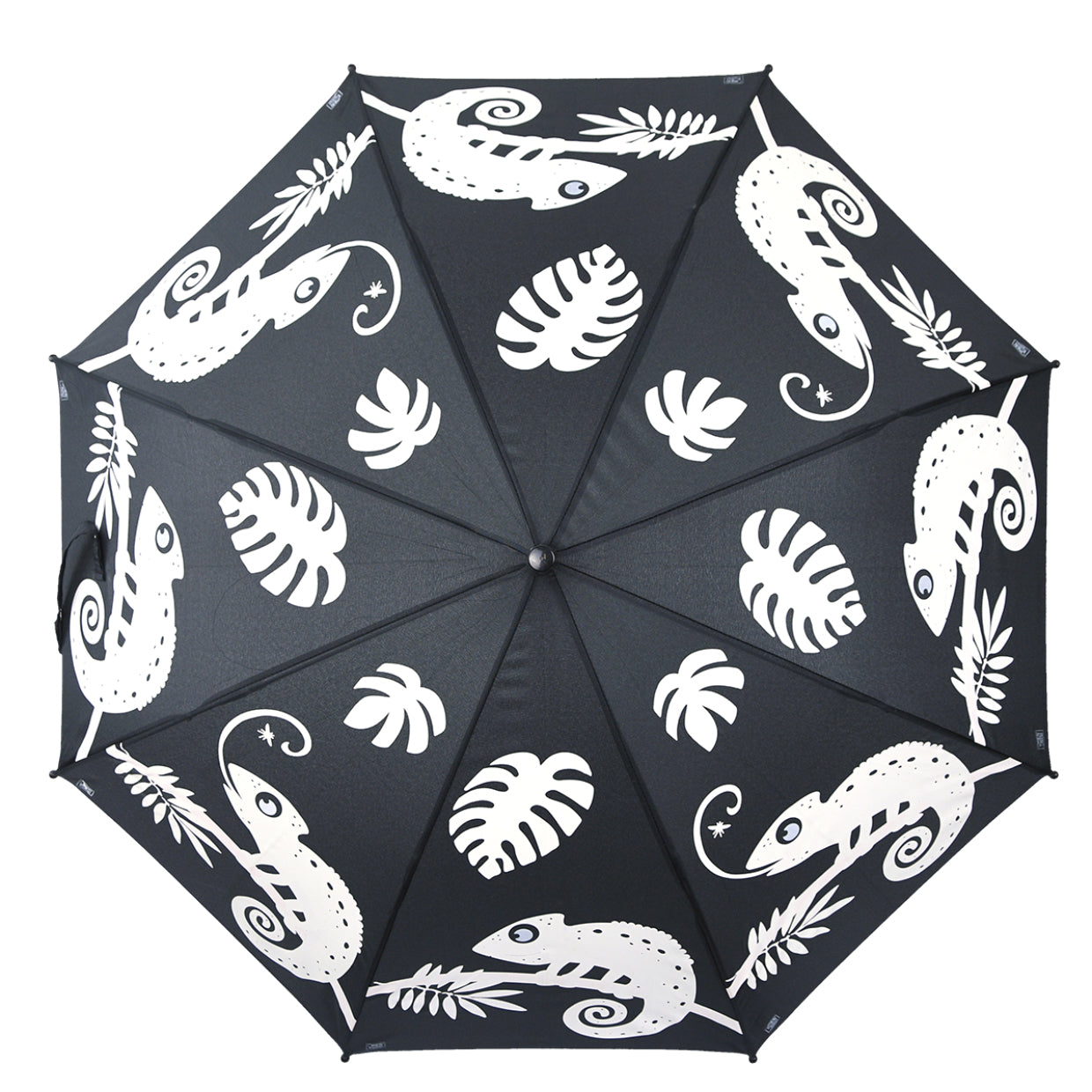 Esschert Design Stockschirm Chamäleon – Ø 88 cm, L 69,3 cm – mehrfarbig – Farbwechsel bei Regen