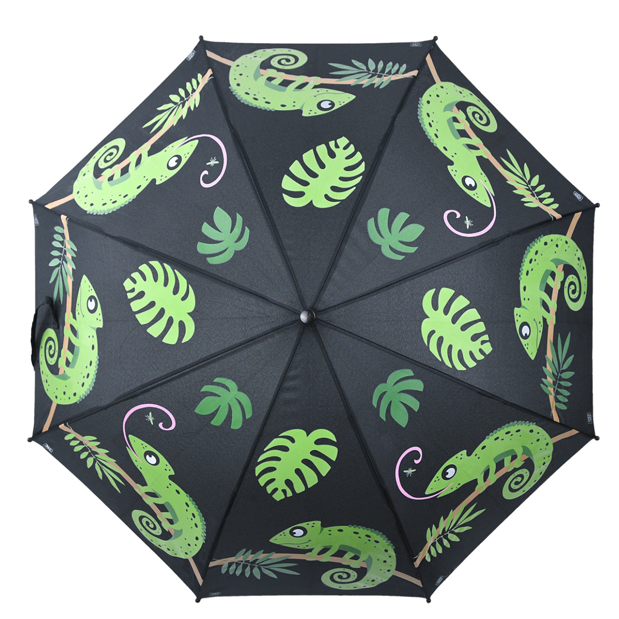 Esschert Design Stockschirm Chamäleon – Ø 88 cm, L 69,3 cm – mehrfarbig – Farbwechsel bei Regen