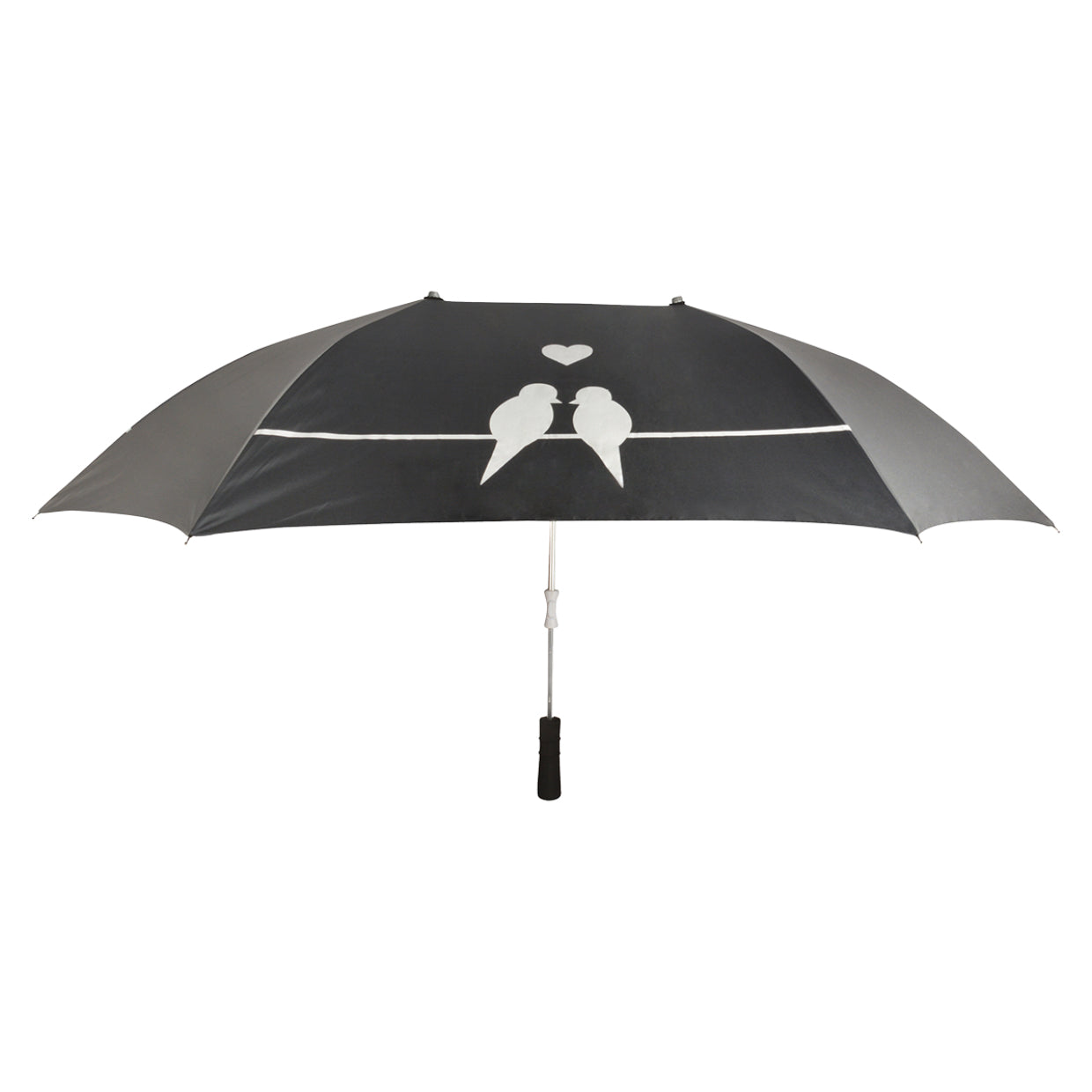 Esschert Design Stockschirm TP155 – Ø 128,5 cm, L 73,5 cm – schwarz