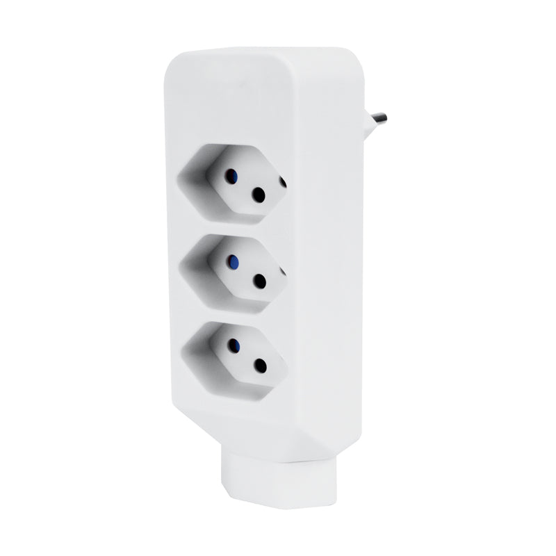 Steffen 50 00050 OS Mehrfachadapter T13 zu T13 – 4-fach, 250 V, 10 A, 0,13 m, Weiss
