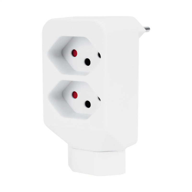 Steffen 50 00046 Mehrfachadapter T12 zu 3× T13 – 250 V, 10 A, mit Kinderschutz – Weiss