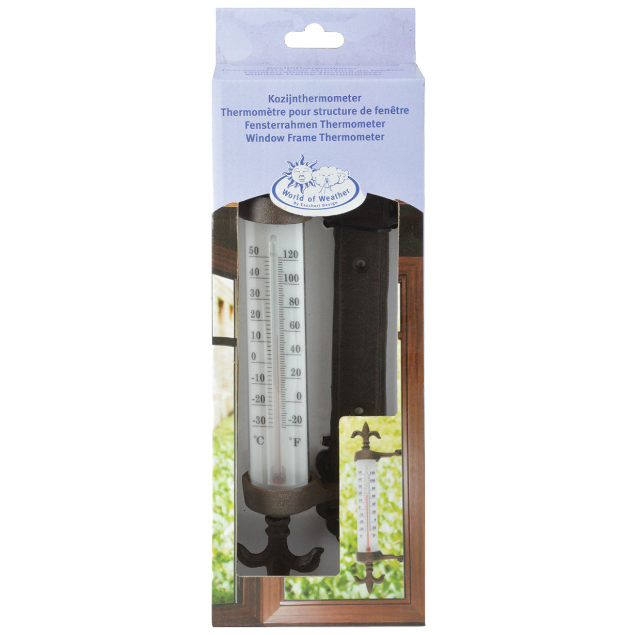 Esschert Design TH84 – Thermometer, Analog, für Fensterrahmen – Braun