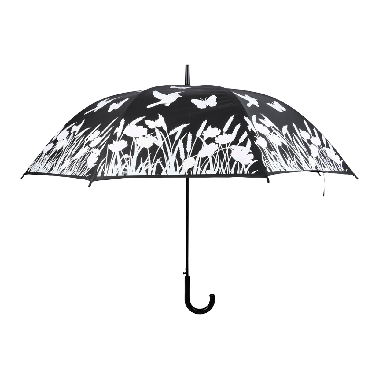 Esschert Design Stockschirm TP275 – Auf/Zu-Automatik, Ø 116,5 cm, L 91,2 cm – Schwarz Wiese