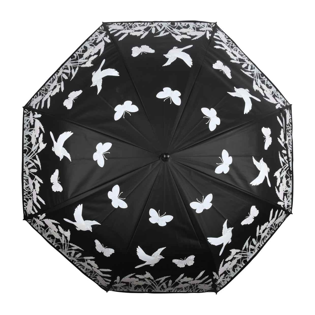 Esschert Design Stockschirm TP275 – Auf/Zu-Automatik, Ø 116,5 cm, L 91,2 cm – Schwarz Wiese