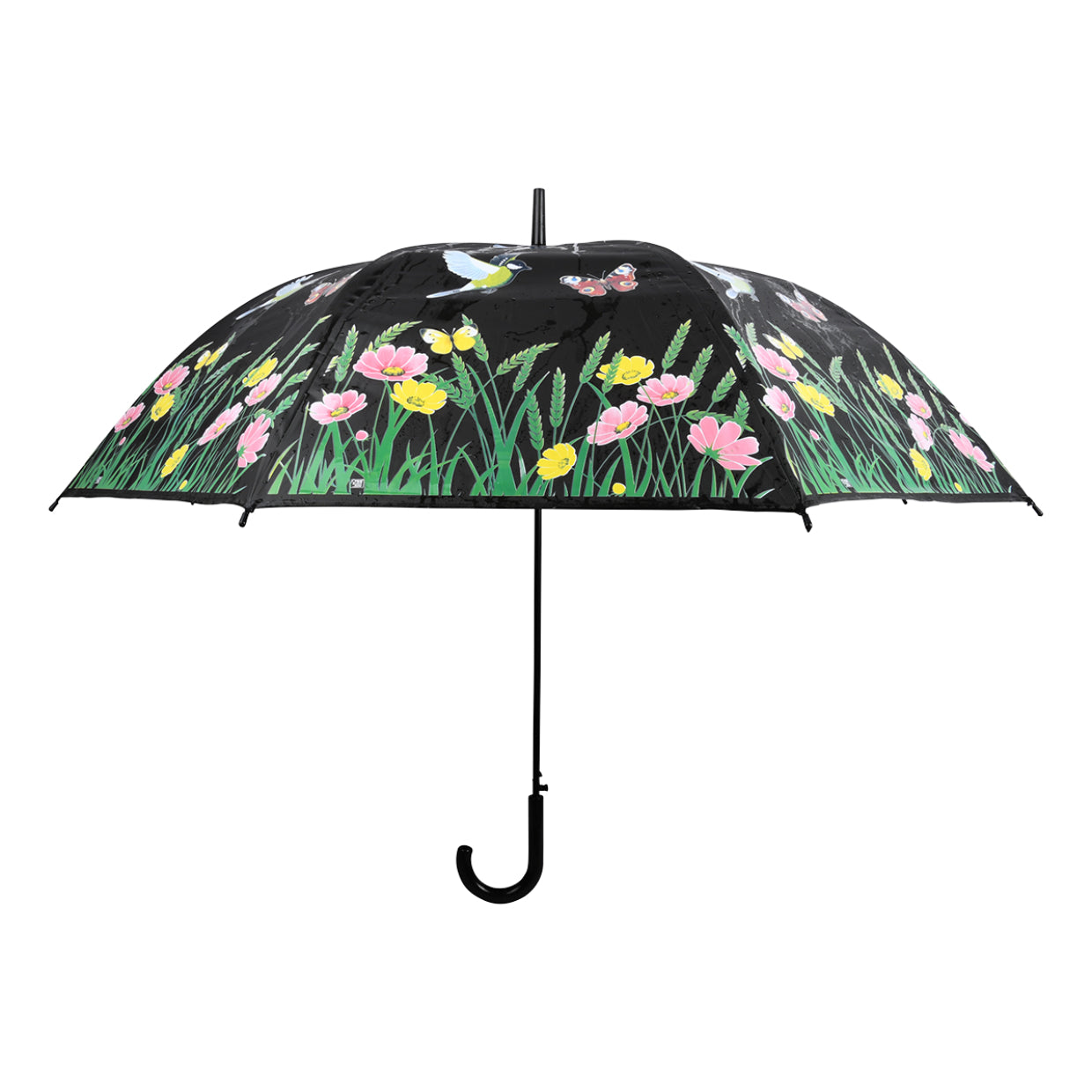 Esschert Design Stockschirm TP275 – Auf/Zu-Automatik, Ø 116,5 cm, L 91,2 cm – Schwarz Wiese