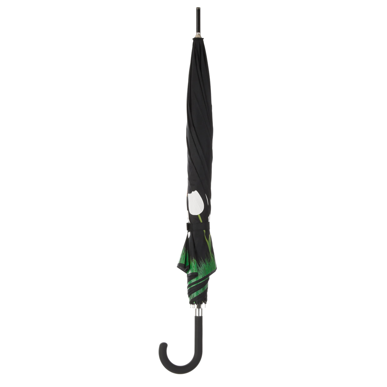 Esschert Design Stockschirm Tulpen – Auf-/Zu-Automatik, Ø 116,5 cm, L 91,2 cm – Schwarz – Farbwechsel bei Regen
