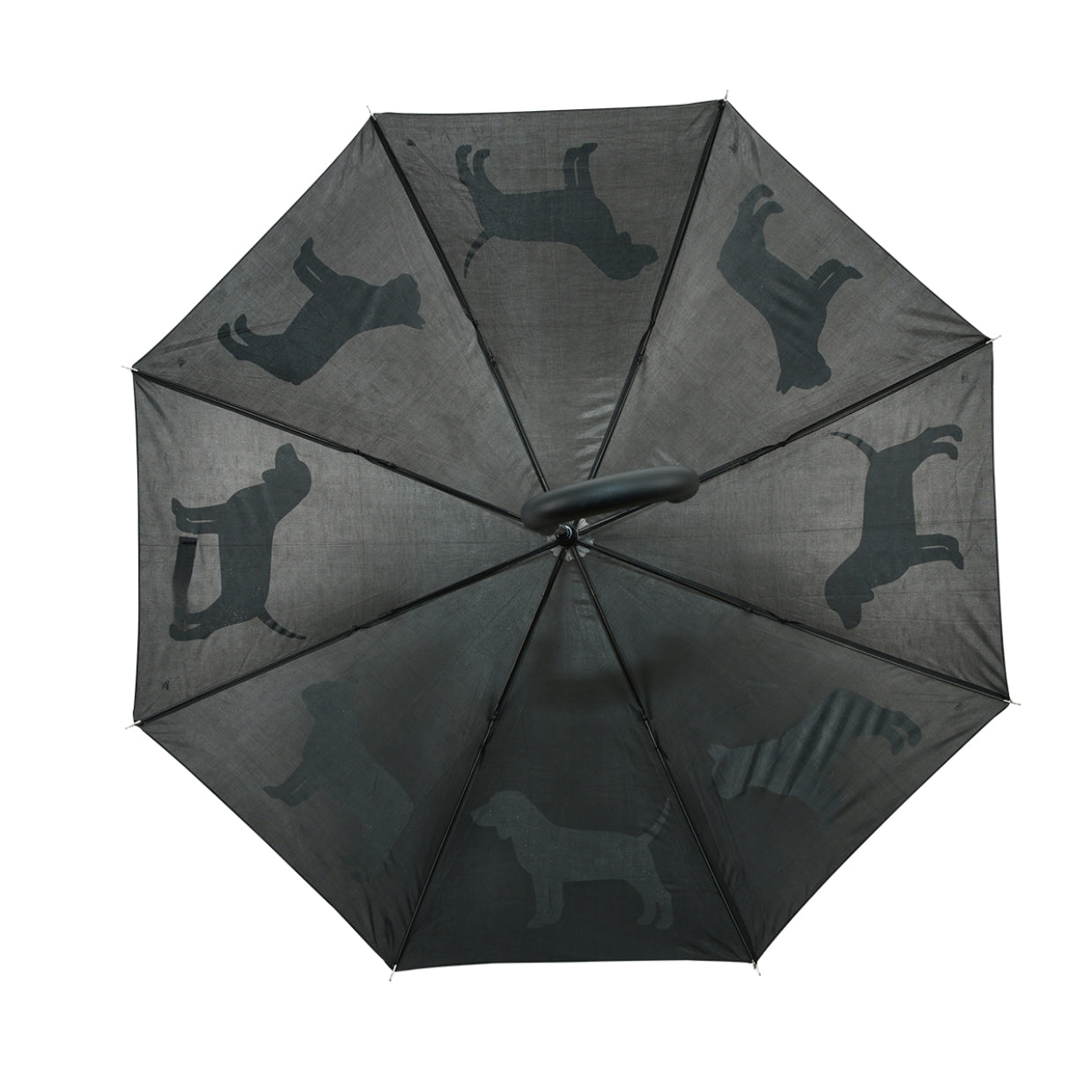 Esschert Design Stockschirm – Auf-/Zu-Automatik, Ø 105 cm, L 85,1 cm – Grau Reflektor Hunde – reflektierend