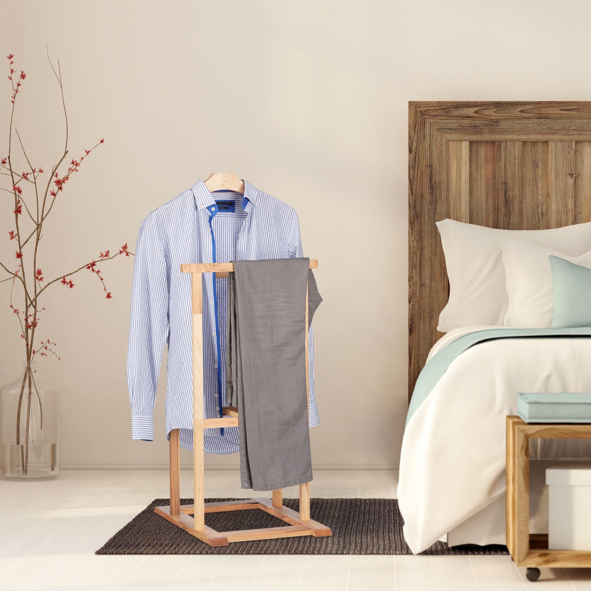 Relaxdays Garderobenständer – Holz – Walnuss – 1'020 mm