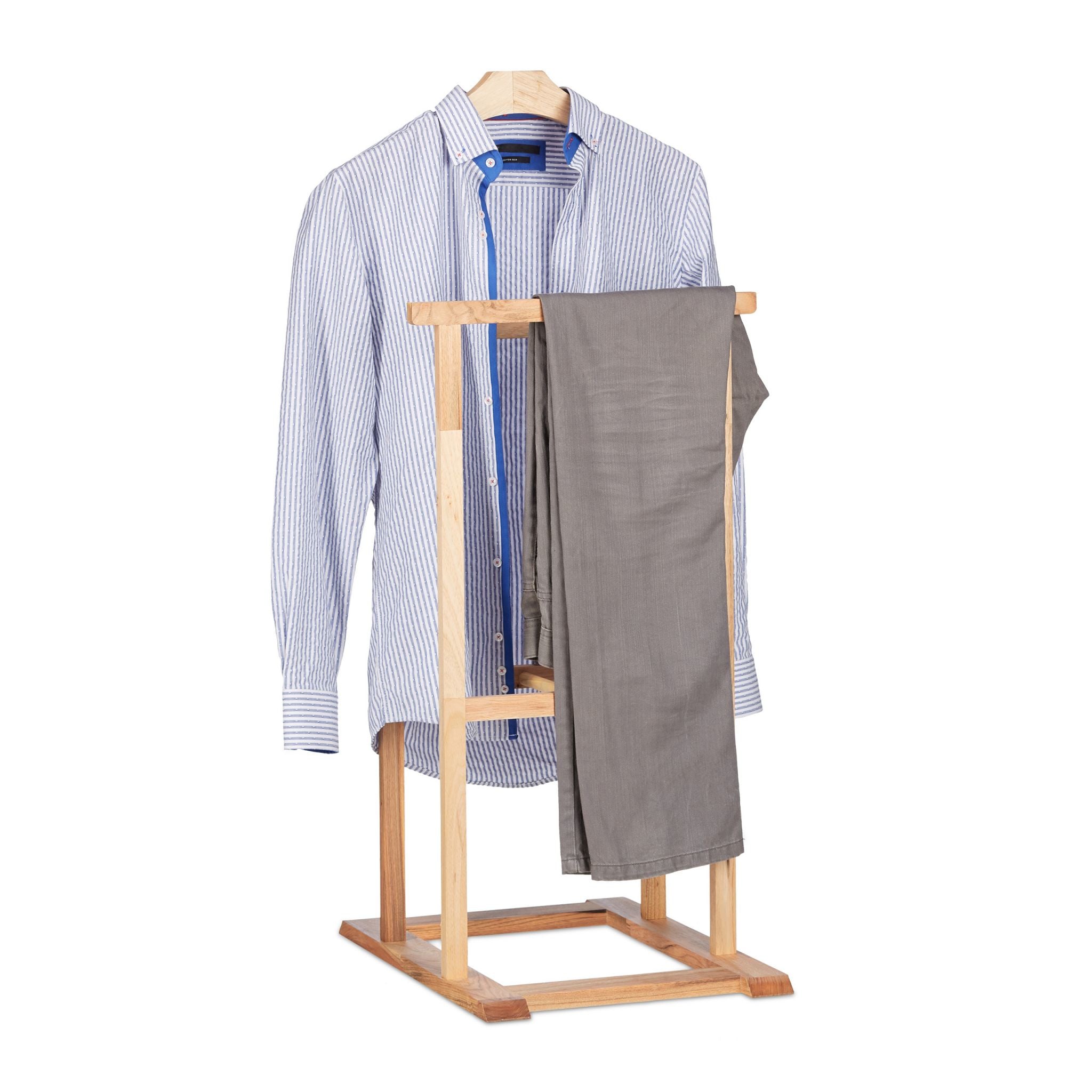 Relaxdays Garderobenständer – Holz – Walnuss – 1'020 mm