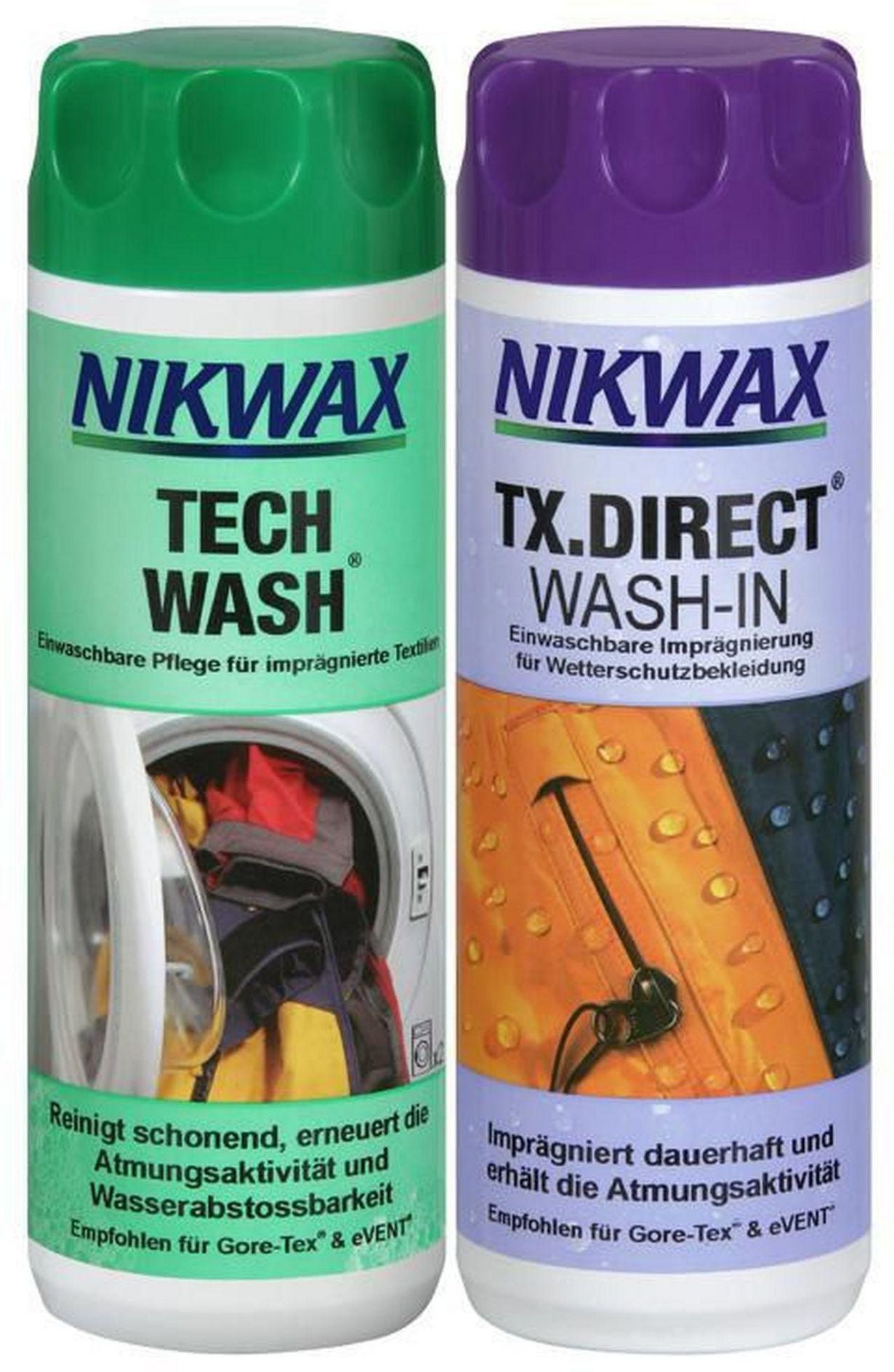 Nikwax Spezialwaschmittel für Kunstfasern Tech Wash + TX.Direct – Duo-Pack 2 × 300 ml (600 ml)