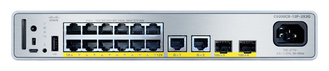Cisco C9200CX-12P-2XGH-E – Managed Switch – 14×GbE, 2×SFP+, PoE+, 19" Rack