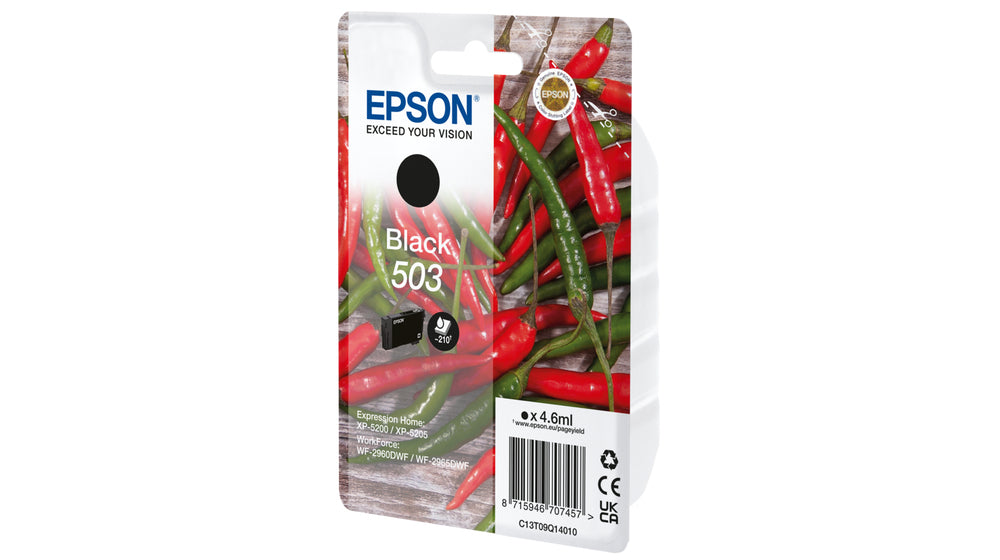 Epson 503 Schwarz Tintenpatrone (Original) – 210 Seiten – für WorkForce WF-2960DWF/WF-2965DWF