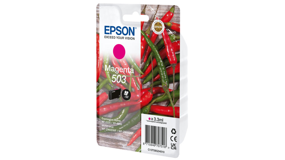 Epson 503 Magenta Tintenpatrone (Original) – 165 Seiten – für WorkForce WF-2960DWF/2965DWF, XP-5200/XP-5205