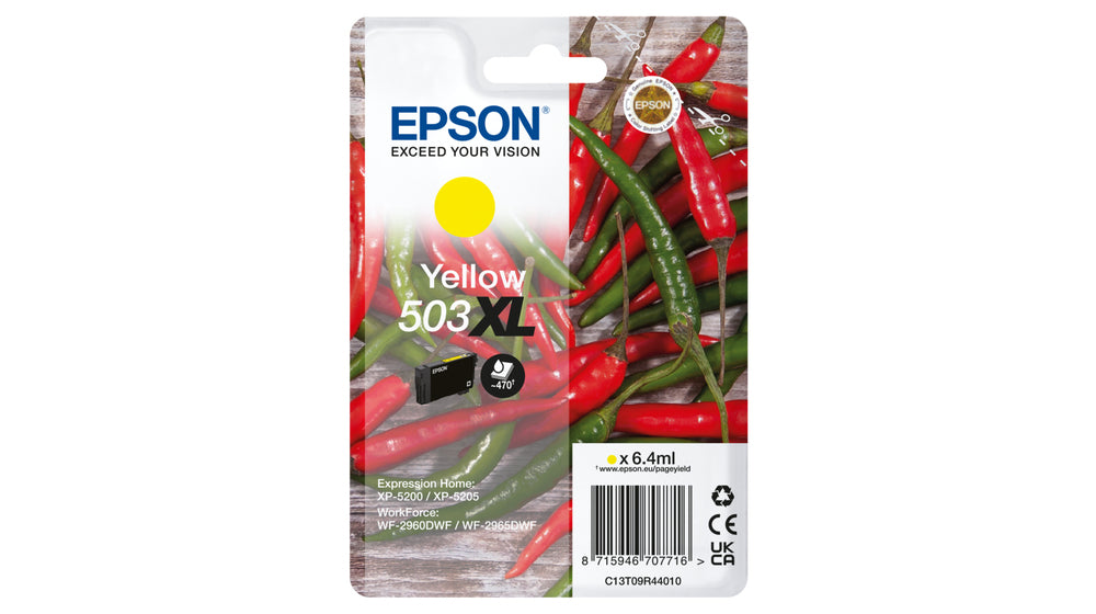 Epson 503XL Gelbe Tintenpatrone (Original) – 503 Seiten – für WF-2960/2965, XP-5200/5205
