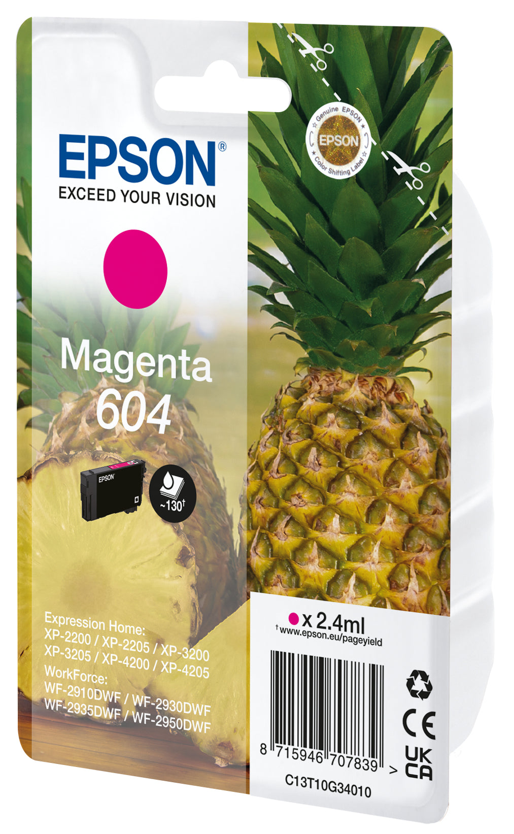 Epson 604 Magenta Tintenpatrone (Original) – für Expression Home XP-2200/3200, WorkForce WF-2910…