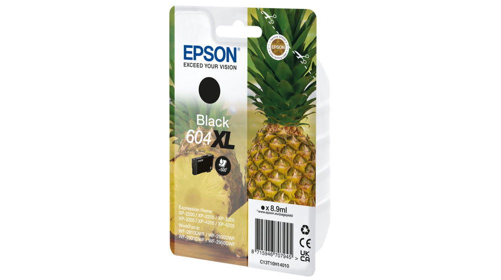 Epson 604XL Schwarz Tintenpatrone (Original) – 500 Seiten – für Epson Expression Home, WorkForce