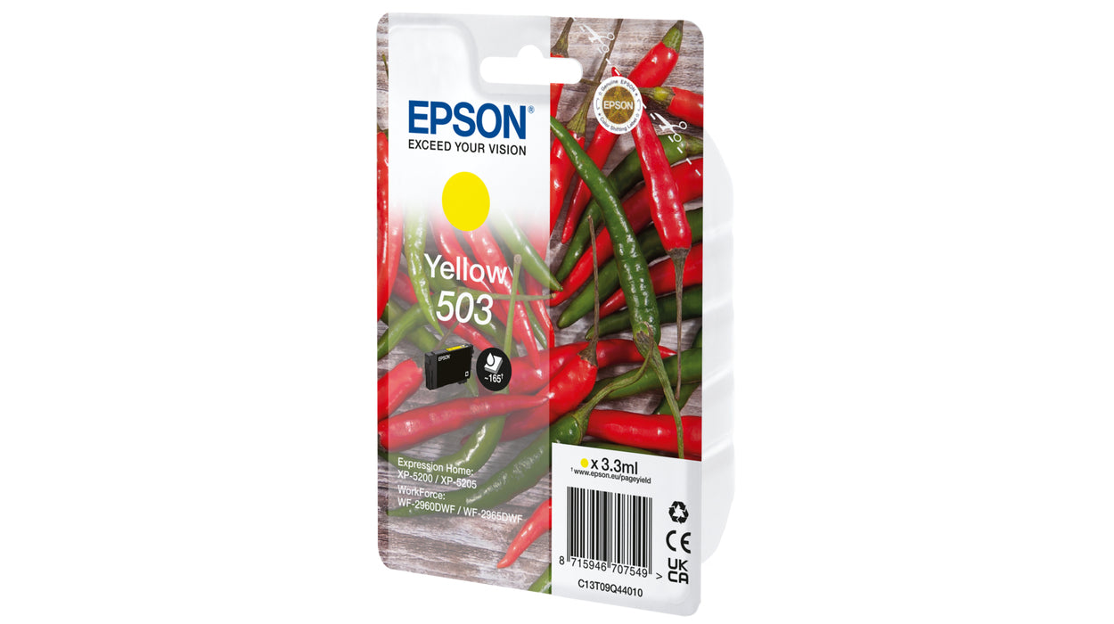 Epson 503 Gelb Tintenpatrone (Original) – 165 Seiten – für WF-2960DWF/2965DWF, Expression Home XP-5200…