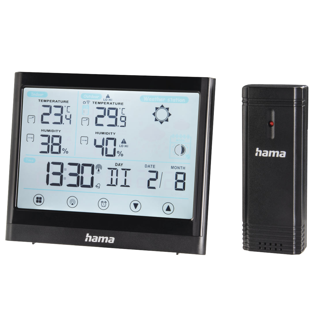 Hama Full Touch Temperatur-/Feuchtesensor – Kabellos, Innen/Aussen